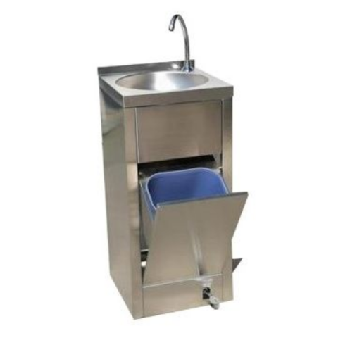 Lavamanos Mural con Pedal y Cubo de Basura 