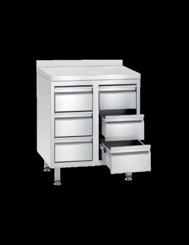 Mesa cajonera 1000X600X850mm + 100mm 6 cajones