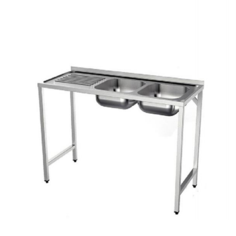 Fregadero Semi 2 senos derecha 1200x500mm Esc.