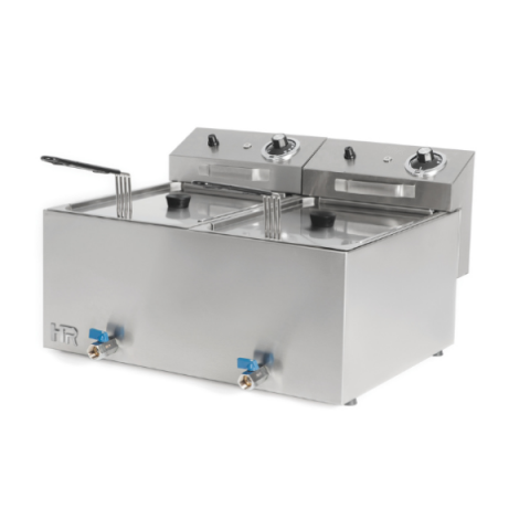 Freidora 10L+10L trifásica 9 KW con grifo HR