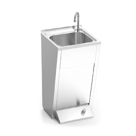 Lavamanos con pedestal un pulsador  2 aguas