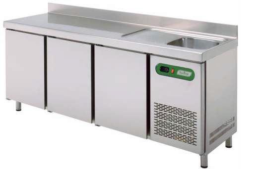 Mesa fría con fregadero seire 600 2542x600x850mm